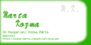 marta kozma business card