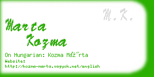 marta kozma business card